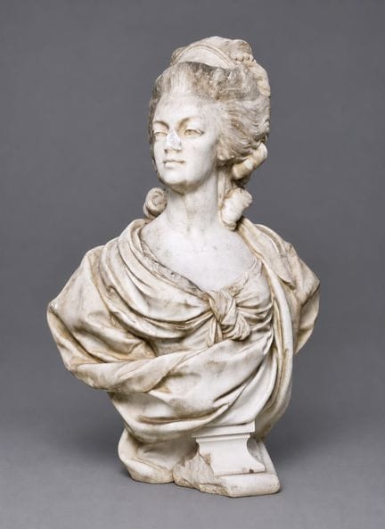 Busto della giovane Maria Antonietta in stile roco