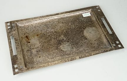 Vassoio rettangolare in stile Art Déco placcato ar