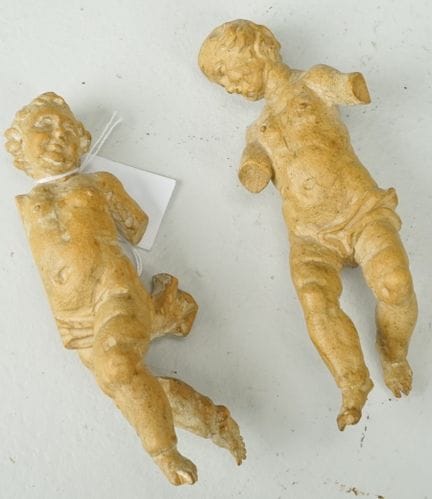 Coppia di piccoli putti barocchi della Germania me