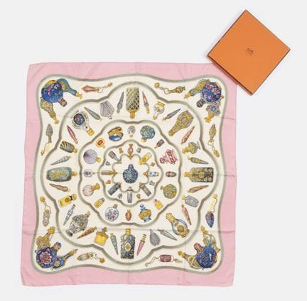 HERMES
Silk twill scarf, "Qu'importe le flacon..."