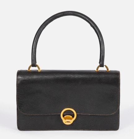 HERMES
Sac à main ring en lézard marron
Circa 1970