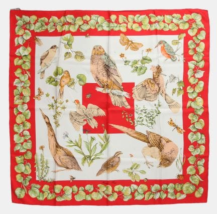 HERMES
Silk twill scarf, "La Vie au Grand Air" des