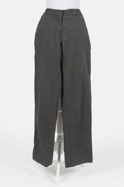 MARGIELA
Anthracite gray striped cotton pants, 
Us