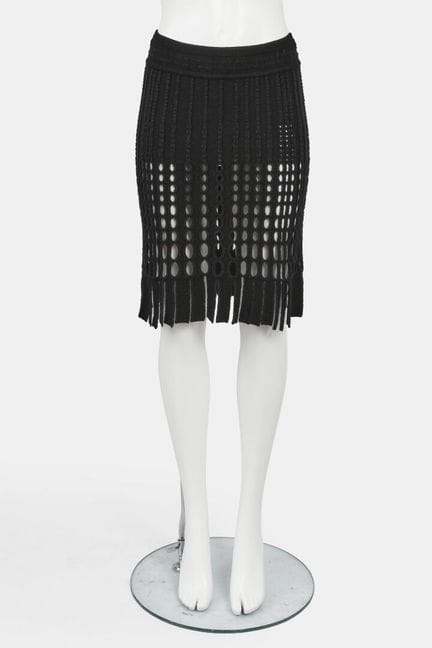 AZZEDINE ALAIA
Skirt in a black wool blend with op