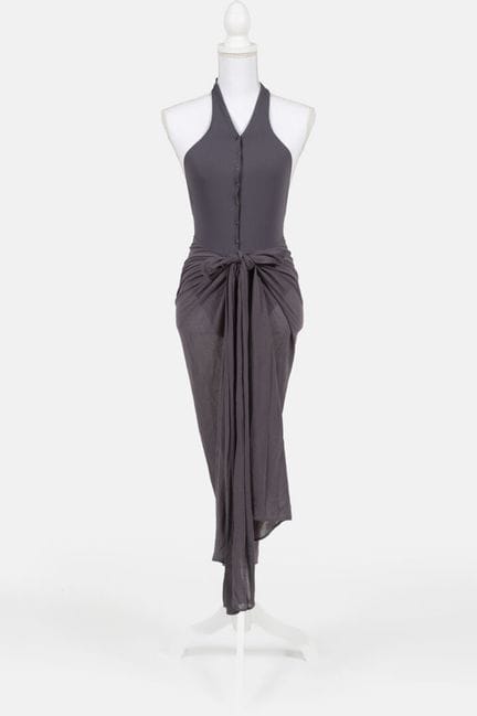 ERES
Grayish-purple one-piece swimsuit with open b