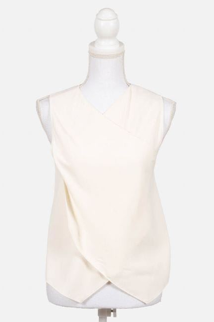 MAISON RABIH KAYROUZ
Cross-back top, beige 
Size 3