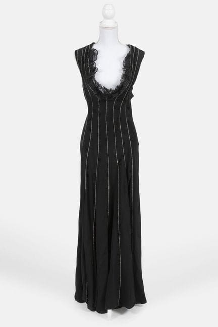 REINHARD LUTHIER
Long, flared dress in black crepe