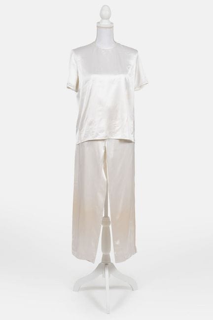 CELINE
Beige viscose and silk T-shirt-style top an