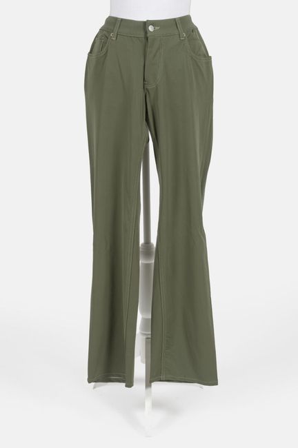 HELMUT LANG
橄榄绿色“Bionic Stretch”涂层棉质长裤，约2020年
修身剪裁