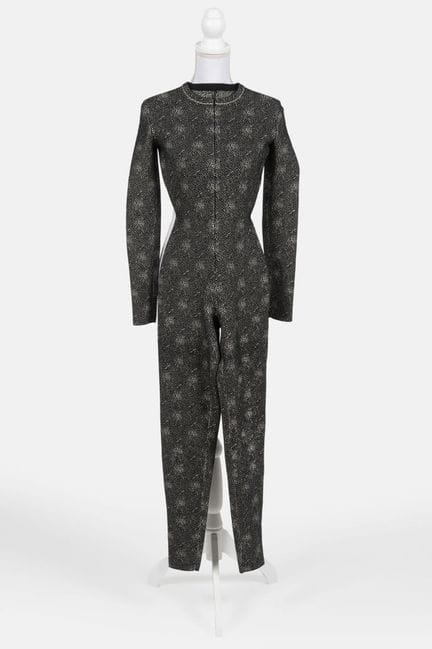 ALAIA
Form-fitting jumpsuit in black-and-white jac