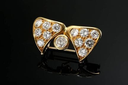 Pendentif-épingle « papillon » en or jaune 750 au 