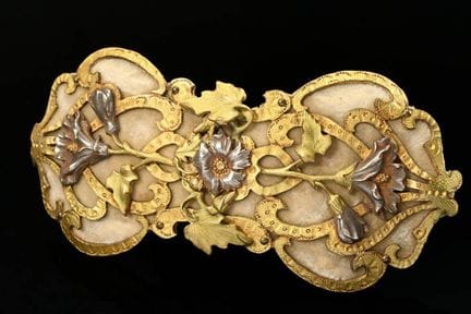 Grande boucle de ceinture Art nouveau de forme sin