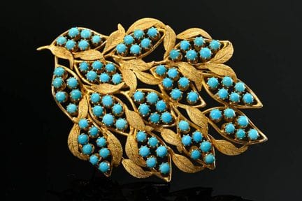 Sommet opulent du milieu du siècle en or jaune 750