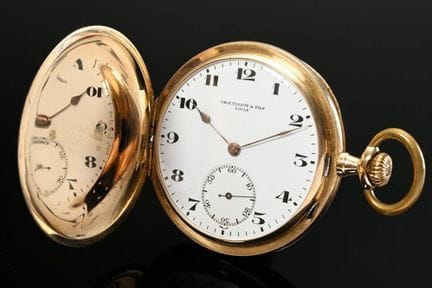 3盖式 Ch. F. Tissot &amp; Fils 洛克勒 585号黄金 Savonette 