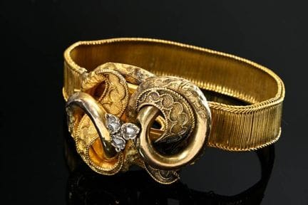 Bracelet de style Biedermeier tardif en or jaune 7