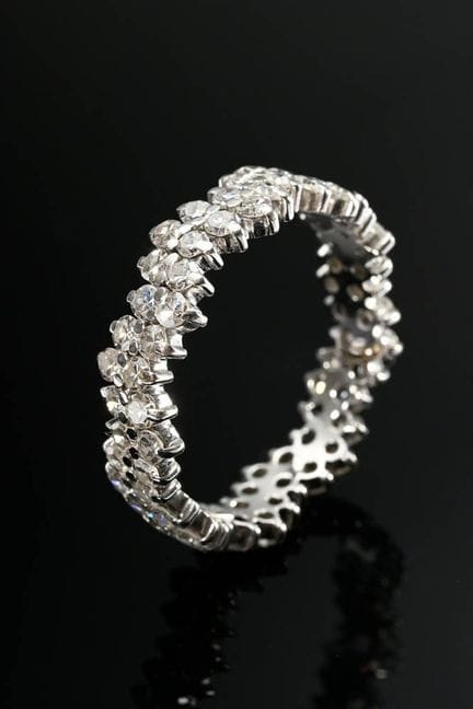 Bague « Memory » en or blanc 750 sertie de diamant