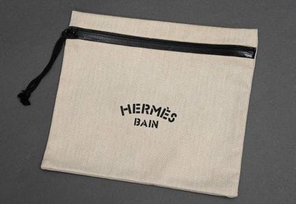 Trousse de maquillage Hermès « Bain », en lin avec