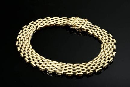 Bracelet à maillons multiples en or jaune 585, ave