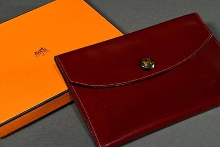 Pochette Hermès « Rio » de type enveloppe, en cuir