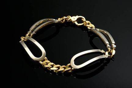 Bracelet en or jaune 750 avec des éléments ovales 