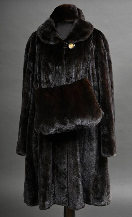 Ensemble 3 pièces Blackglama : manteau court en vi