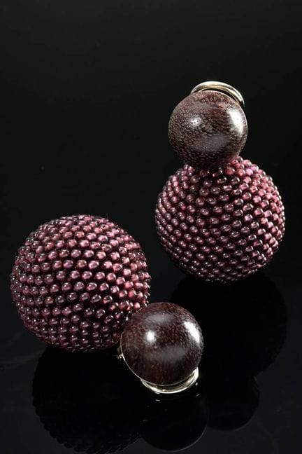 Paire de boucles d'oreilles Hemmerle en bois d'ama
