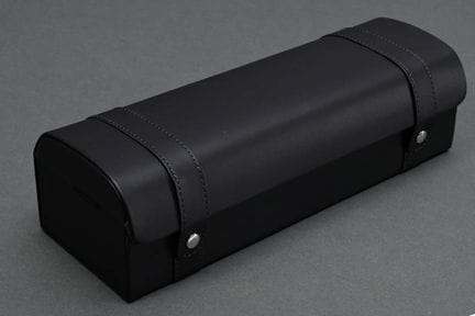Beco Technic 5只手表收纳盒，深棕色与黑色皮革，29x8.5x10厘米，轻微使用痕迹