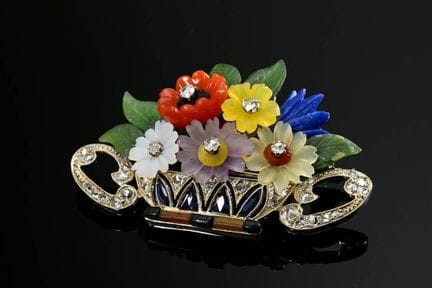 Broche « Giardinetto » en or jaune 750 de style Tu