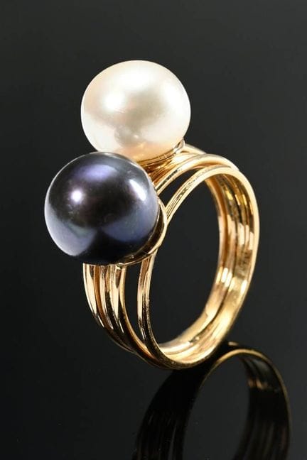 Bague moderne « Toi et Moi » en or jaune 750, avec