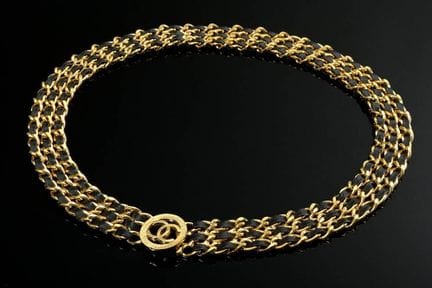 Ceinture Chanel Vintage composée de trois rangées 