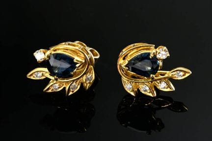 Paire de boucles d'oreilles en or jaune 585, de st