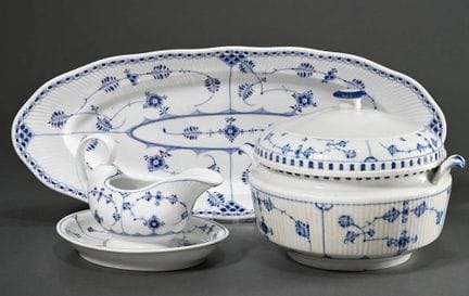 3 pièces anciennes Royal Copenhagen « Musselmalet 