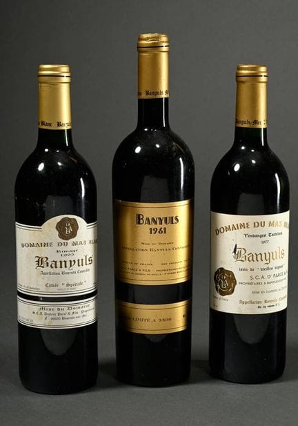 3 botellas de vino de postre del Domaine du Mas Bl