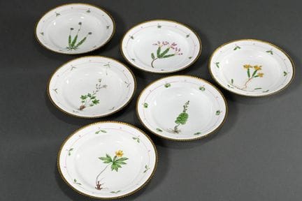 6 assiettes à soupe « Flora Danica » de Royal Cope