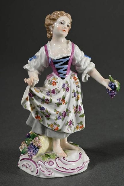 Statuetta di Meissen “Ragazza con grappoli d’uva” 