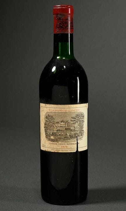 Botella de vino tinto de 1970, Château Lafite-Roth