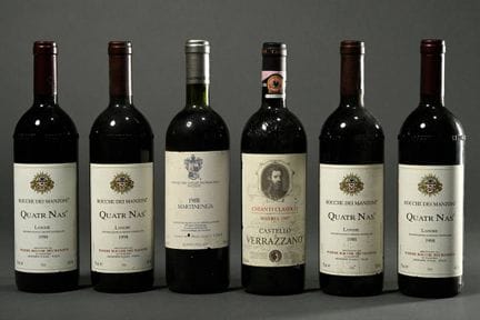 6 botellas de vino tinto de diversas marcas: 4 de 