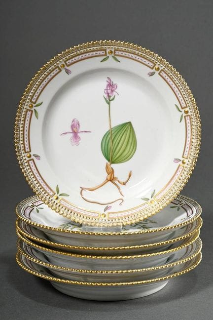 6 assiettes à gâteau « Flora Danica » de Royal Cop
