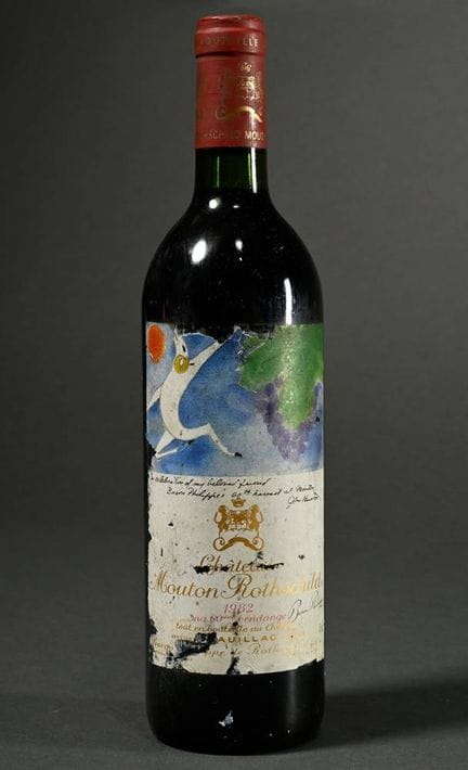 Botella de vino tinto Chateau Mouton Rothschild de