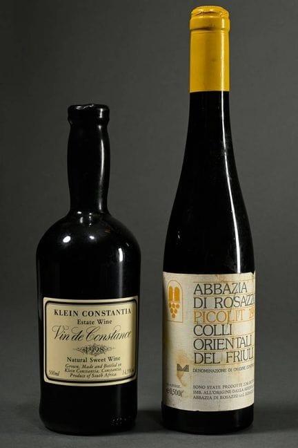 2 botellas de vino dulce: 1 de Abbazia di Rosazzo,