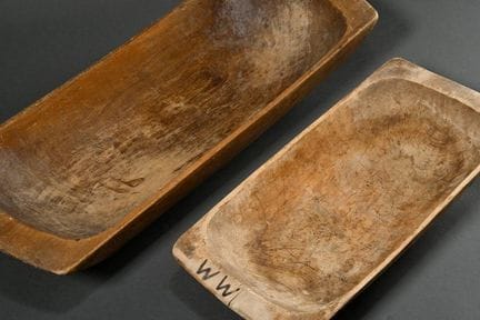 2 anciens moules à pâte ou de boulangerie, sculpté