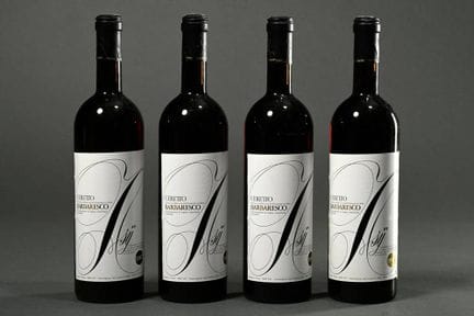 4 botellas de vino tinto Ceretto Asij de 1987, ela