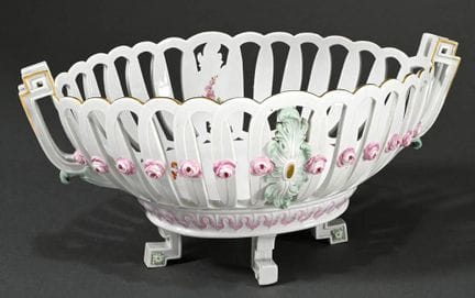 Panier ajouré de Meissen de style néoclassique, mu