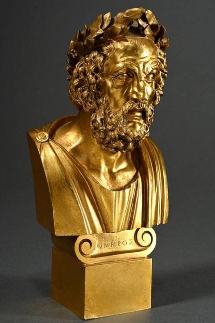 Grand Tour Souvenir Büste "Homer mit Lorbeerkranz"