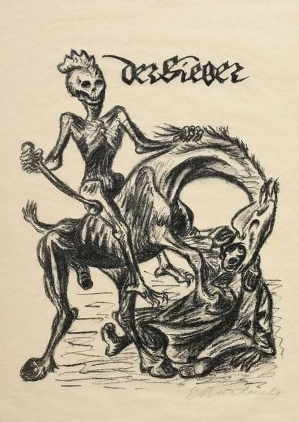 Barlach, Ernst (1870-1938) "Der Sieger" 1924, Lith