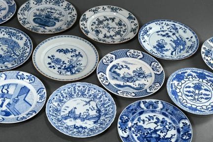12 assiettes en porcelaine chinoise présentant div