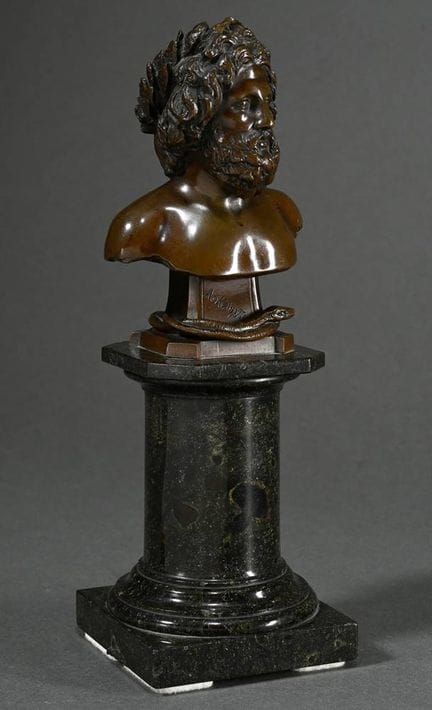 Rosse, Franz (1858-1900) Bronze Büste "Asklepios m