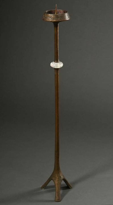 Chandelier d'église moderne en bronze avec nœud en