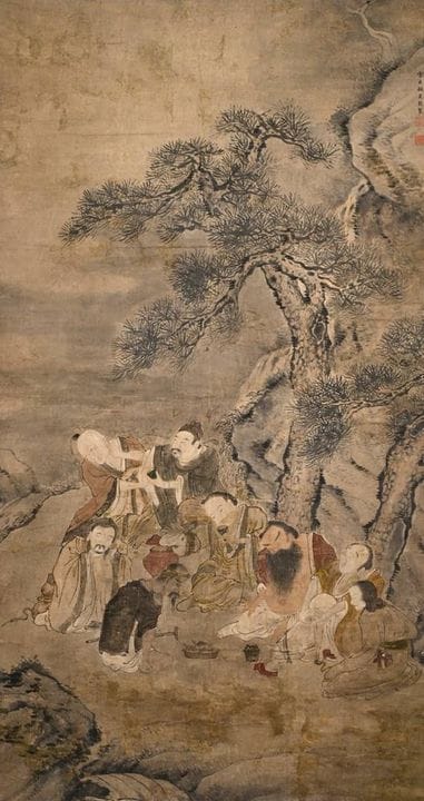 Rouleau chinois « Les huit immortels taoïstes » av
