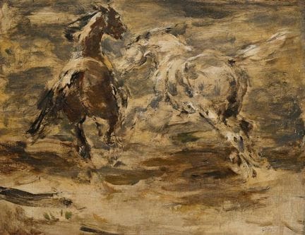 Pfuhle, Fritz August (1878-1969) "Wildpferde", Öl/